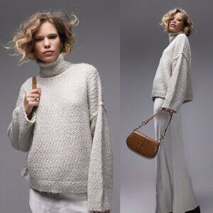Topshop Fluffy Turtleneck Sweater